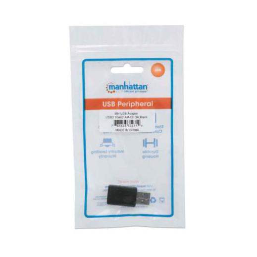 Manhattan Adaptador USB C 3.1 Hembra - USB A Macho, Negro