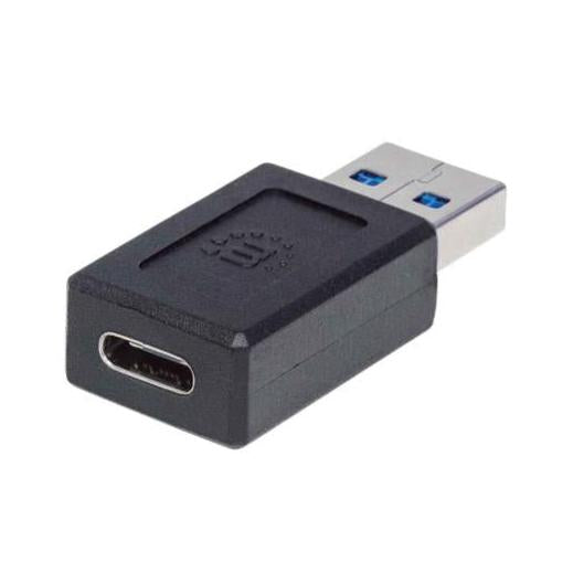 Manhattan Adaptador USB C 3.1 Hembra - USB A Macho, Negro