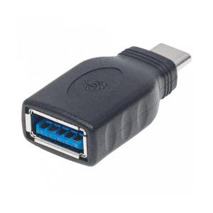 Manhattan Adaptador USB C Macho - USB A Hembra, Negro
