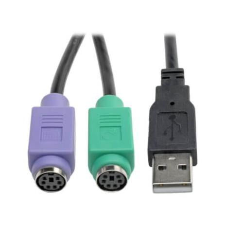 Tripp Lite by Eaton Adaptador USB Macho - 2 x PS/2 Hembra, Negro
