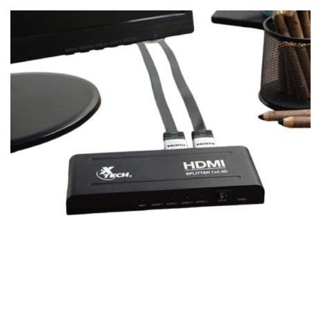 Xtech Adaptador HDMI, 2 Puertos, 1920 x 1080 Pixeles, Negro