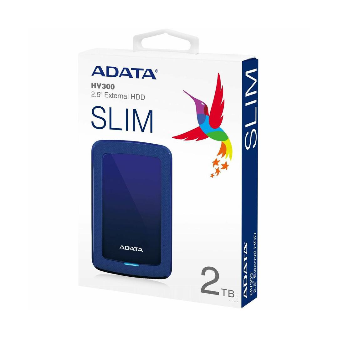 Disco Duro Externo Adata HV300 2.5", 2TB, USB 3.1, Azul - para Mac/PC