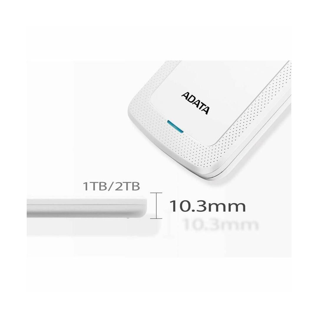 Disco Duro Externo Adata HV300 2.5'', 2TB, USB 3.1, Blanco - para Mac/PC