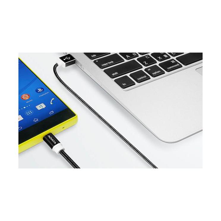 Adata Cable Android USB 2.0 A Macho - Micro USB 2.0 B Macho, 1 Metro, Negro