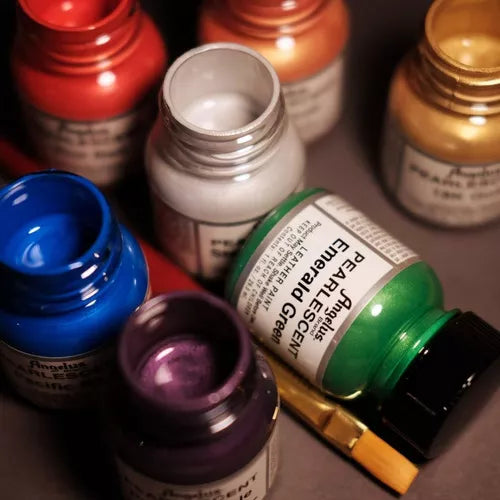 Kit Pinturas Acrílicas Para Cuero Angelus Metálico 12 Piezas