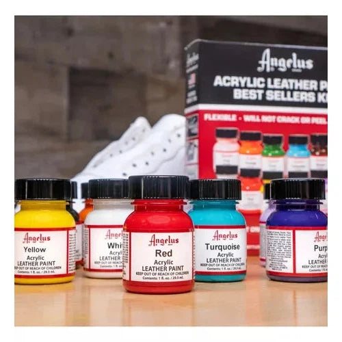 Kit Pinturas Acrílicas Para Cuero Angelus 12 Colores Básicos