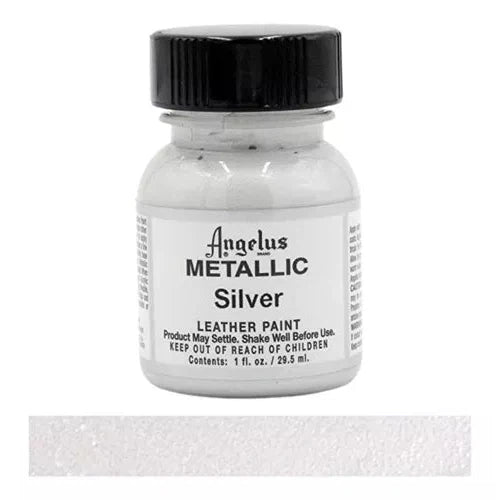 Pintura Acrílica Metálica Cuero Angelus Plata 29ml 1 Pieza