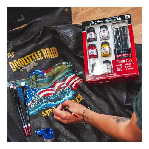 Kit Pintura Acrílica Angelus Piel Leather Paint Basics Kit