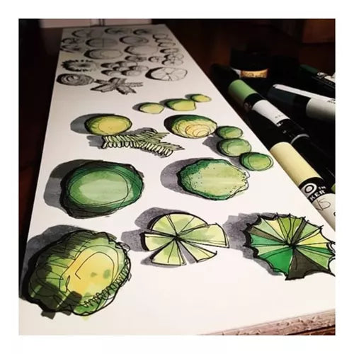 Set Marcadores Plumón Ad Chartpak Set L Conjunto De Paisaje