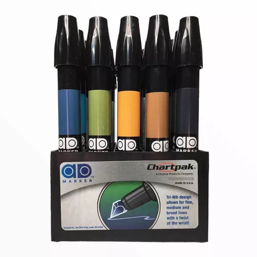 Set Marcadores Plumón Ad Chartpak Set J Arquitectura 25 Pzs