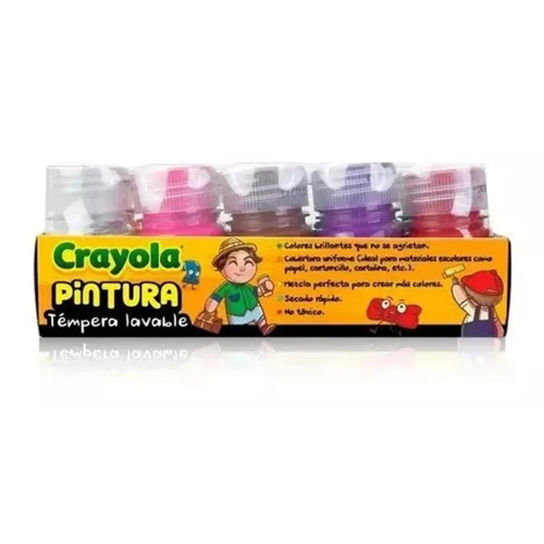 Pintura Témpera Lavable Crayola 10 Frascos De 25 Ml C/u