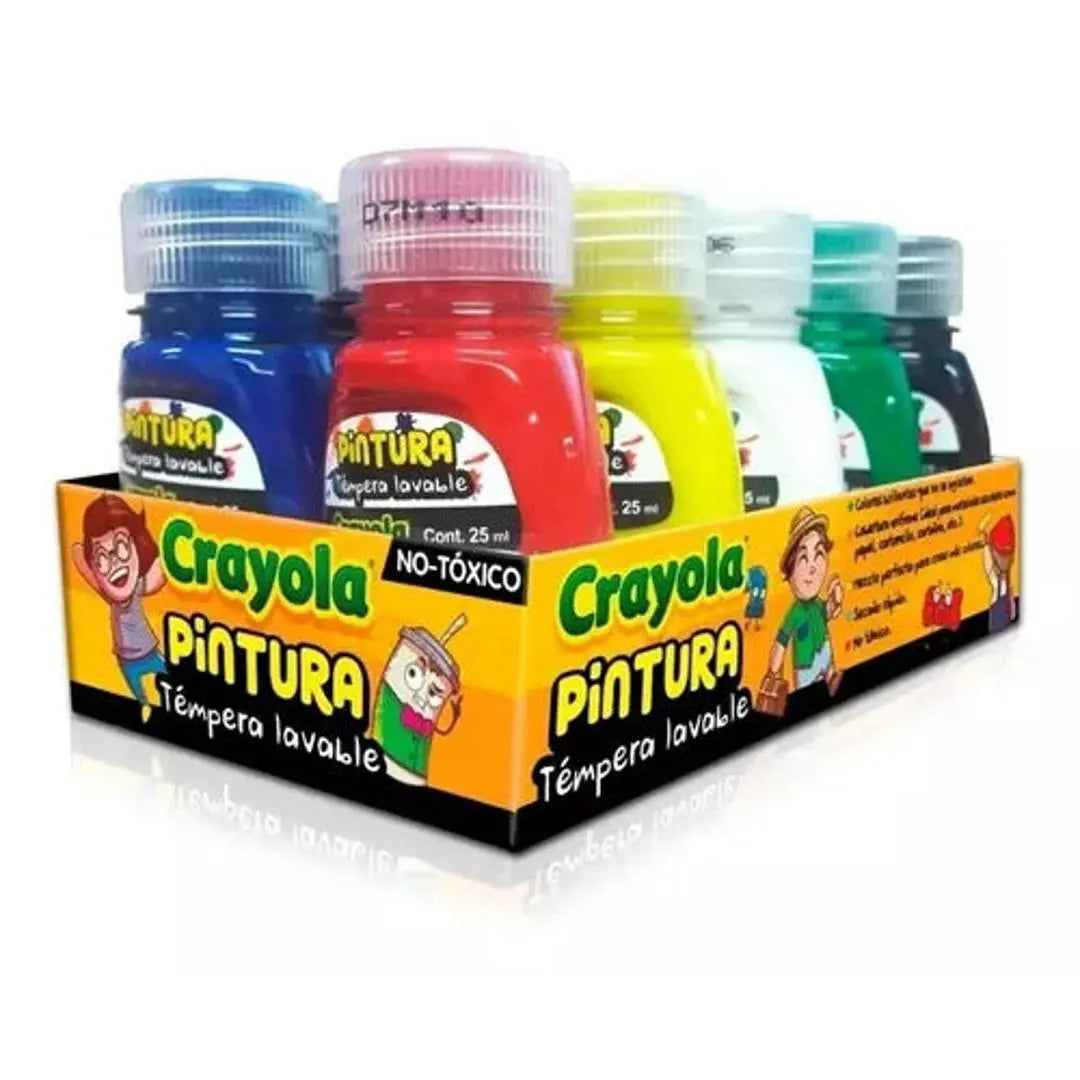 Pintura Témpera Lavable Crayola 10 Frascos De 25 Ml C/u