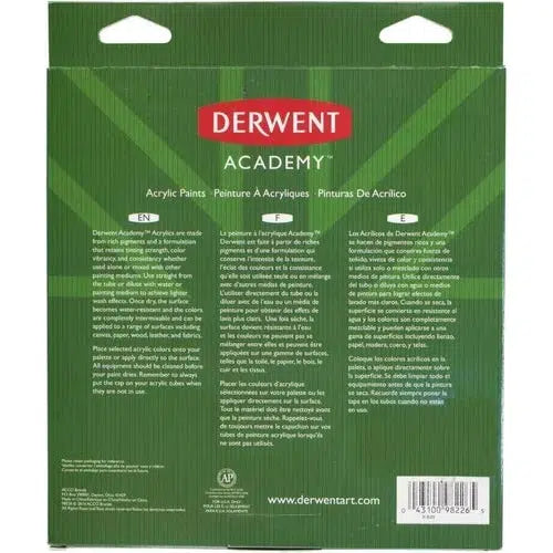 Pintura Acrílica Derwent Academy Profesional 24 Tubos 12 Ml
