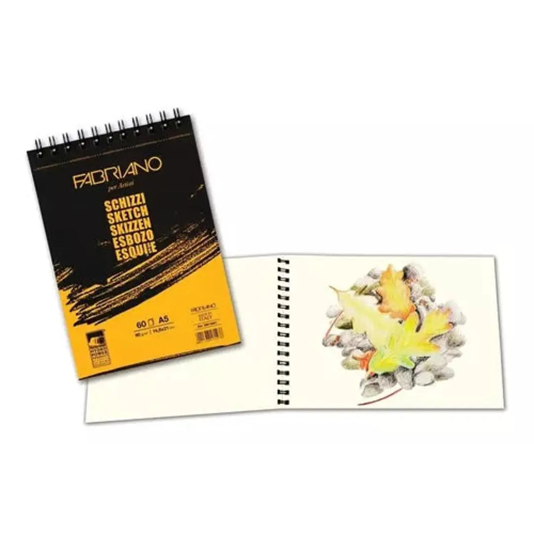Block Fabriano Arte Sketch Esbozo Espiral 90 G A5 60 Hojas