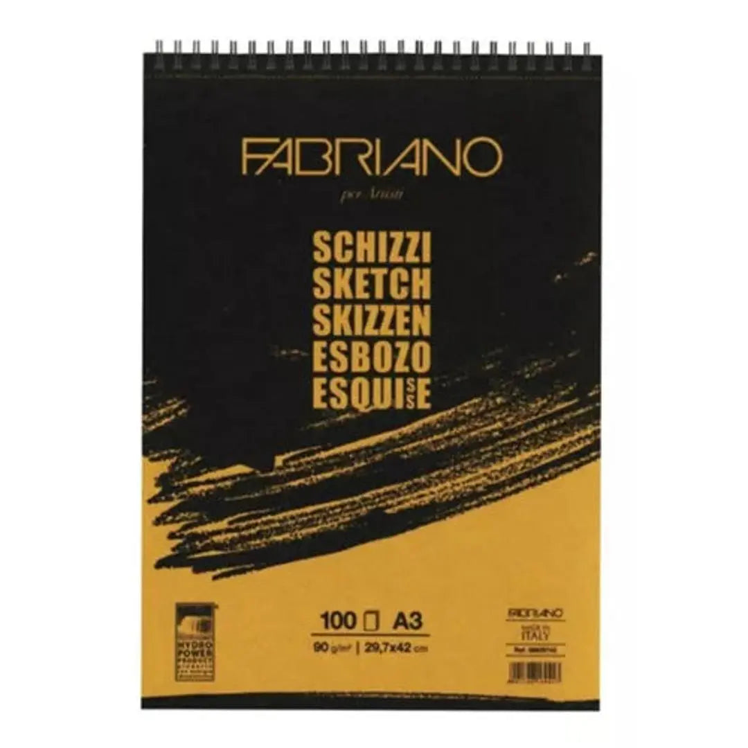 Block Fabriano Arte Sketch Esbozo Espiral 90 G A3 100 Hojas