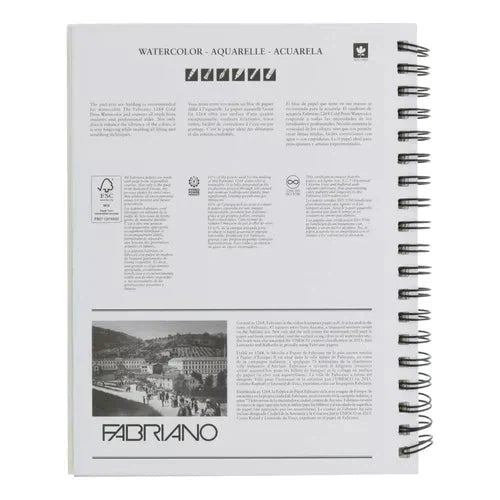 Block Fabriano Acuarela Watercolor 300 G 7 X 10 Pul 30 Hojas