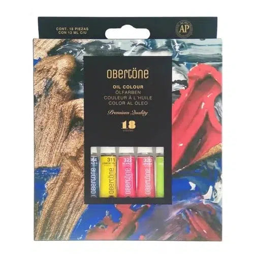 Kit Estuche Pintura Óleo Obertone Arte Tubo 18 Colores 12 Ml
