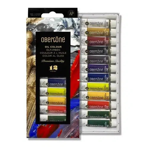 Kit Estuche Pintura Óleo Obertone Arte Tubo 12 Colores 12 Ml