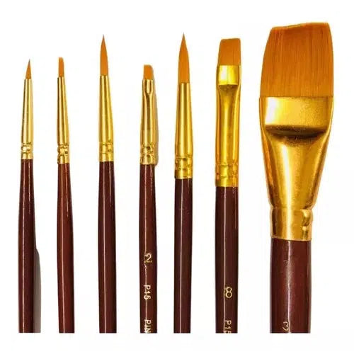 Kit De Pinceles Pinto Golden Taklón Dorado Pt-g 7 Piezas