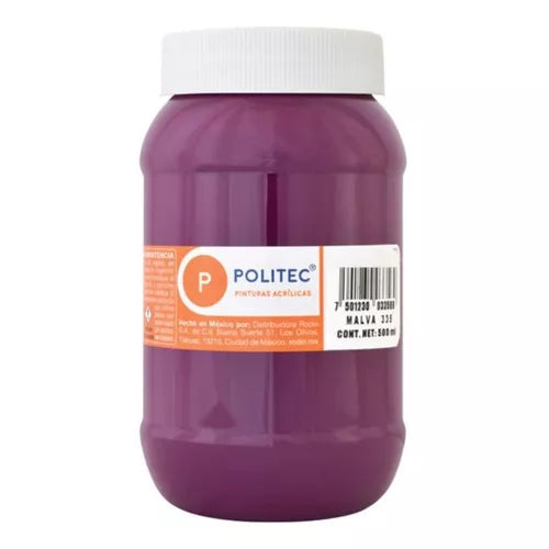 Pintura Acrílica Politec Bote 500 Ml Colores A Elegir