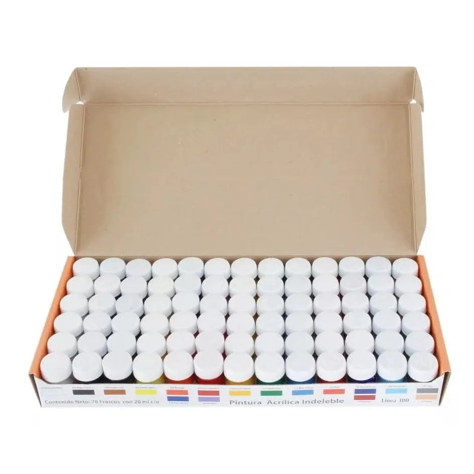 Kit Pintura Acrílica Politec Línea 300 Estuche 78 Frascos