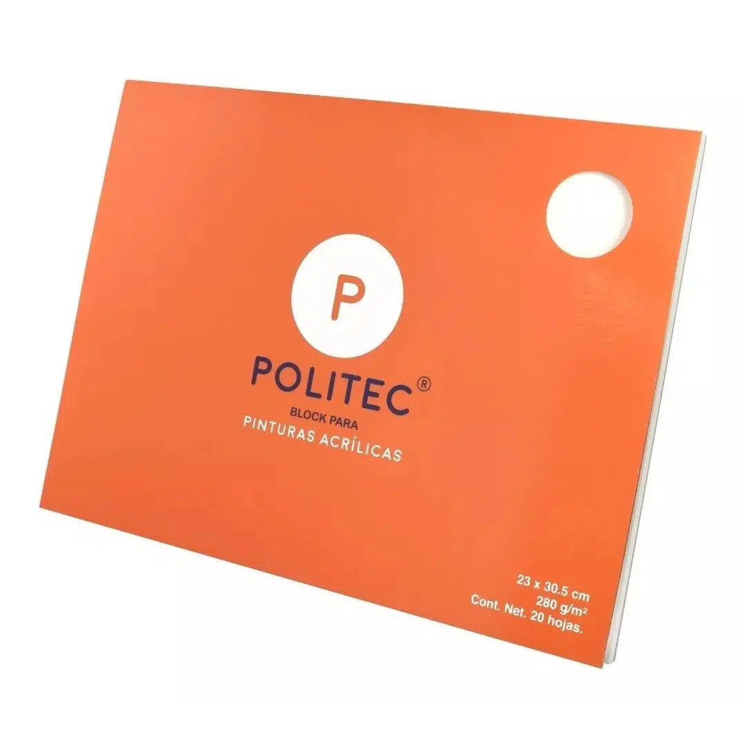 Block Para Pintura Acrílica Politec 23 X 30.5 Cms 20 Hojas