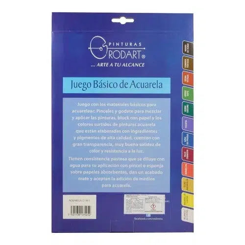 Juego Básico De Pintura Acuarela Rodart 12 Colores 12 Ml
