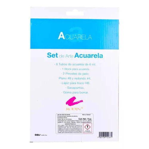 Set De Arte Pintura Acuarela Rodart Block Con 14 Piezas