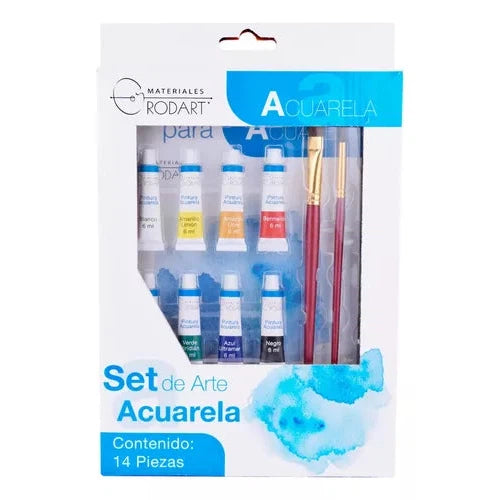 Set De Arte Pintura Acuarela Rodart Block Con 14 Piezas