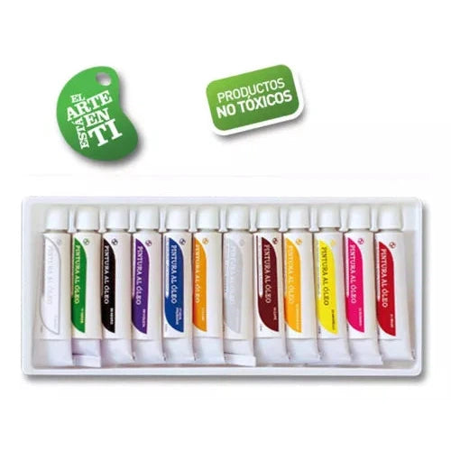 Kit Estuche Pintura Óleo Sabonis Arte Tubo 12 Colores 12 Ml