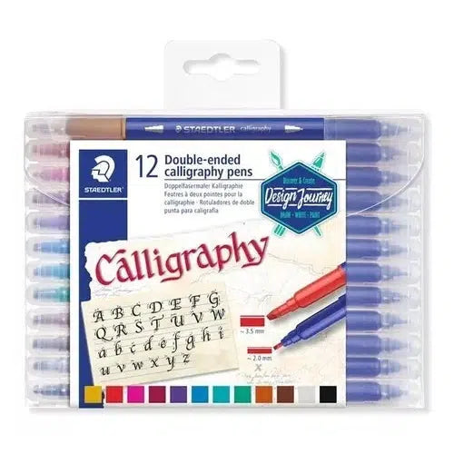 Marcador Plumón Caligrafía De Doble Punta Staedtler 12 Pieza