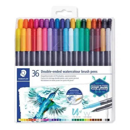Marcador Doble Punta Pincel Marsgraphic Staedtler Con 36 Pzs
