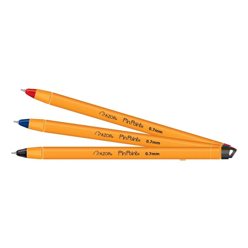 Boligrafo Azor Pin Point UltraFino 0.7 mm Cuerpo Amarillo Kit Colores Surtidos 10 Pieza(s).