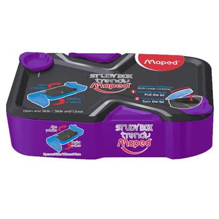 Caja Lapicera Maped Trendy Box 967910 Compartimiento Desplegable Plastico Color Azul 6 Pieza(s)