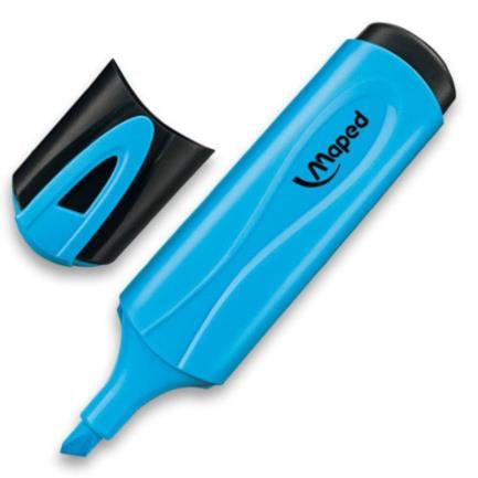 Marcador Resaltador Maped Fluo Peps 742930 Punta de Cincel 16,0mm Base de Acetona Color Azul Estuche con 10 Pieza(s)