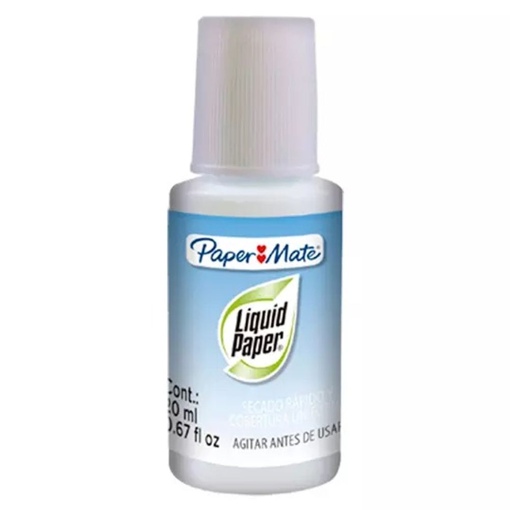 Corrector Líquido Paper Mate de brocha Secado Rapido Blanco 20ml
