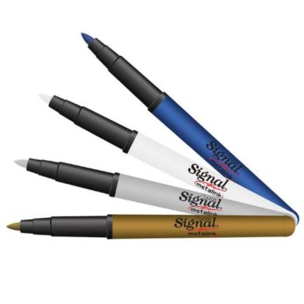 Marcador Permanente Signal Metalink Punta Fina Colores Surtidos C/4 Pzas