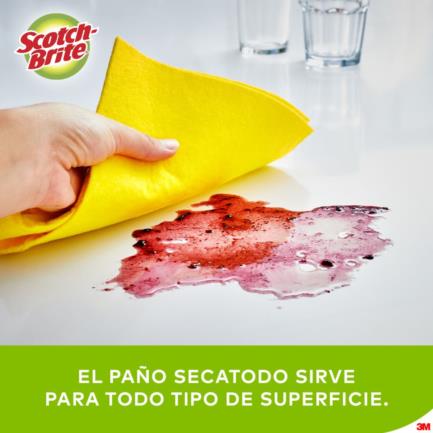 Paño Secatodo 3M Scotch Brite (33cmx44cm) Microfibra Blanco 1 Pieza