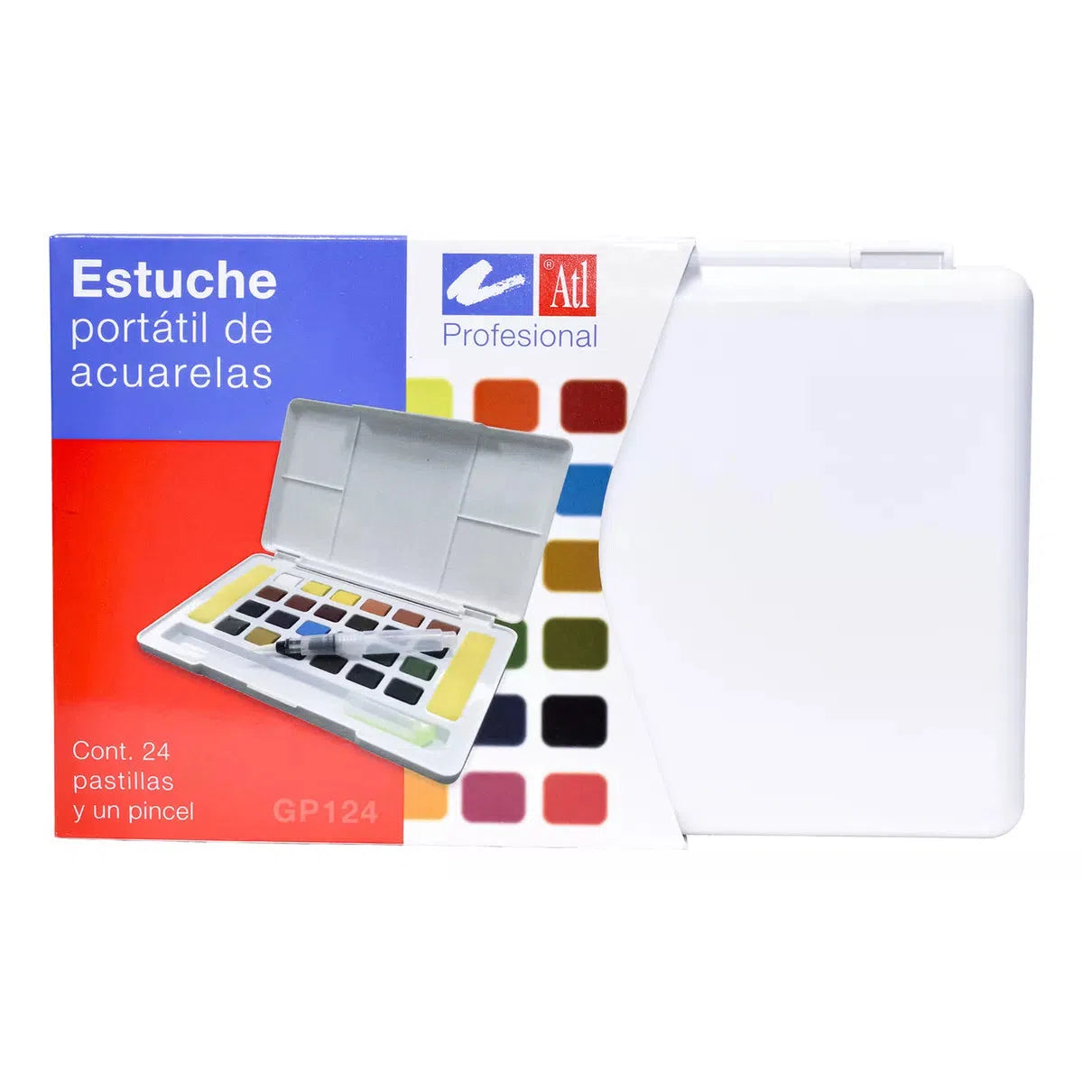 Estuche Portátil De Acuarela Atl Profesional 24 Colores