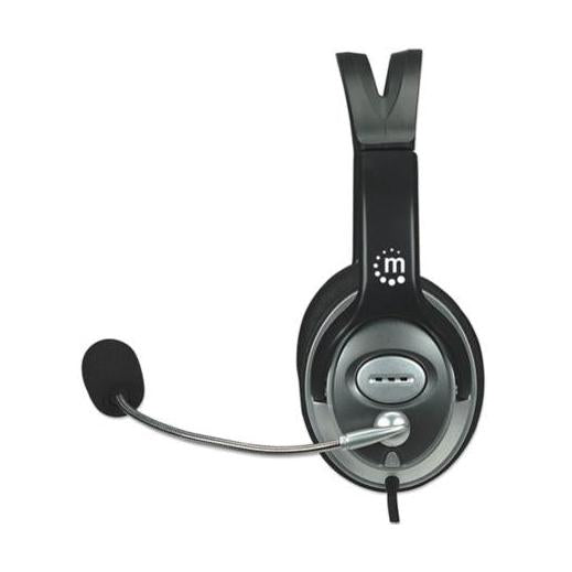 Manhattan Audifono con Micrófono V3 Mediano, 3.5mm, Negro