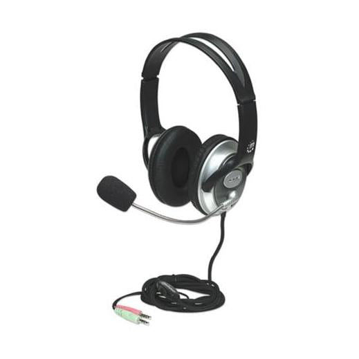 Manhattan Audifono con Micrófono V3 Mediano, 3.5mm, Negro