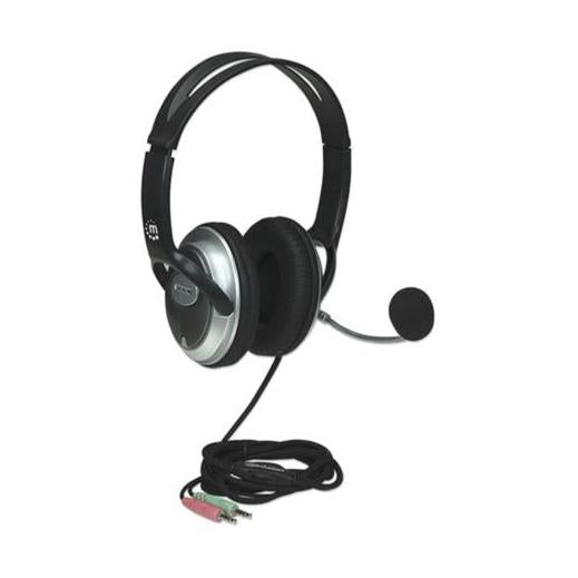 Manhattan Audifono con Micrófono V3 Mediano, 3.5mm, Negro