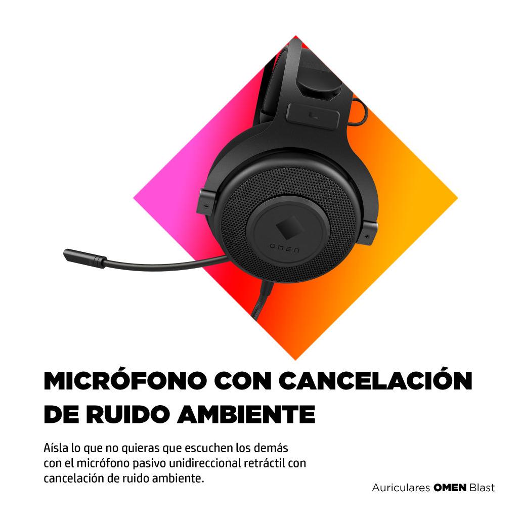 HP Audífonos con Micrófono OMEN Blast Headset, Alámbrico, 1.2 Metros, 3.5mm/USB, Negro