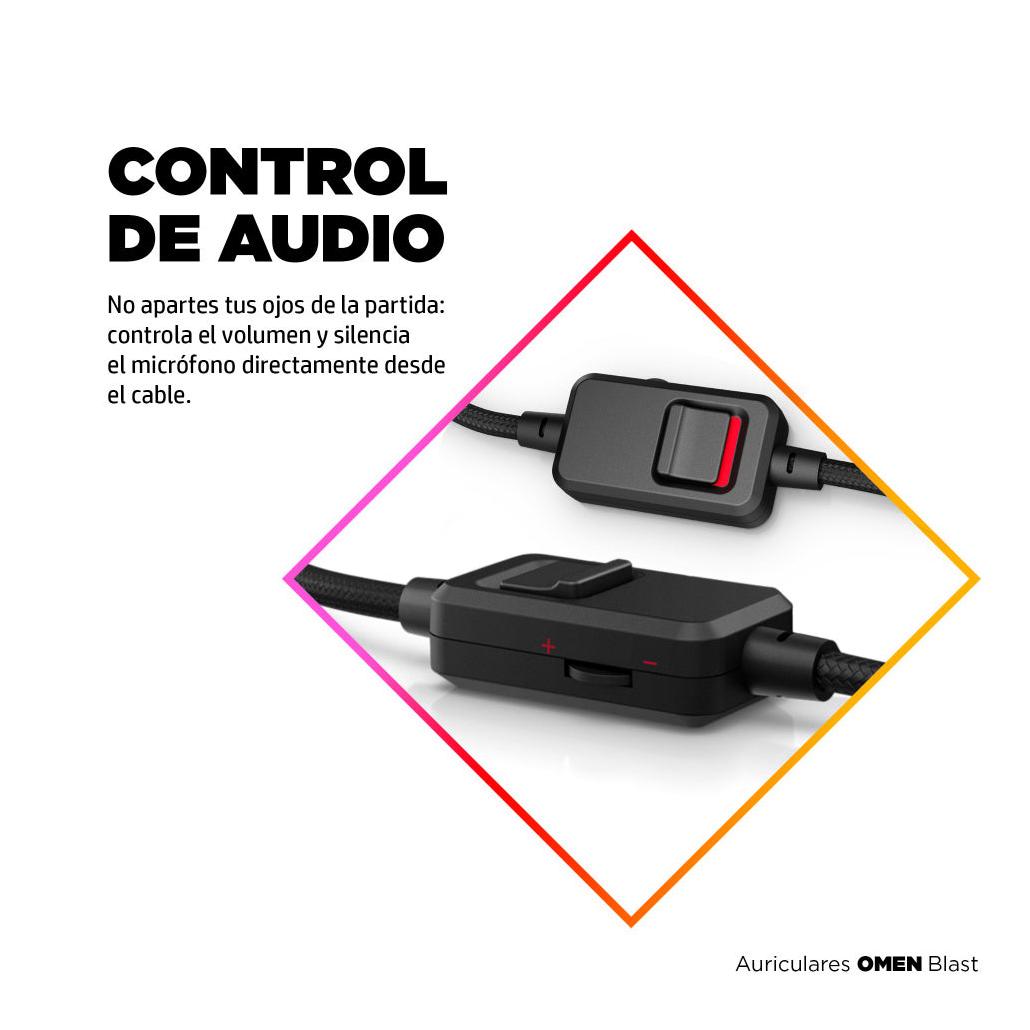 HP Audífonos con Micrófono OMEN Blast Headset, Alámbrico, 1.2 Metros, 3.5mm/USB, Negro