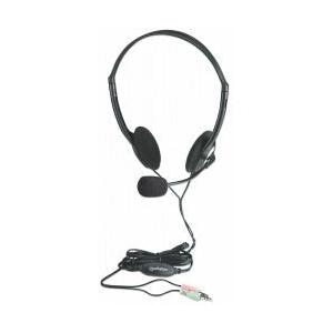 Manhattan Audífonos con Micrófono 164429, Alámbrico, Negro/Plata