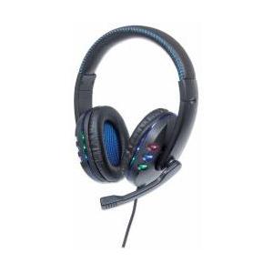 Manhattan Audífonos con Micrófono 176088, Alámbrico, 1.8 Metros, USB, Negro/Azul