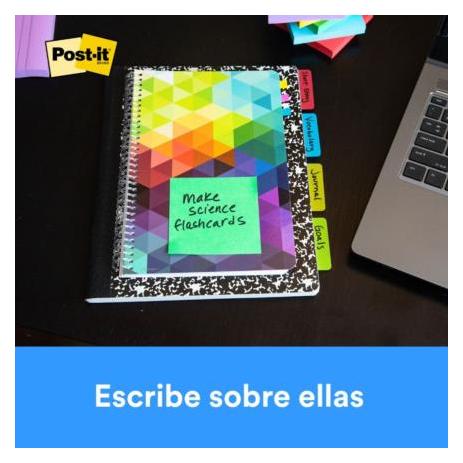 Banderitas 3M Adhesivas Rígidas Colores Brillantes 2.5x3.8cm C/36 Tabs