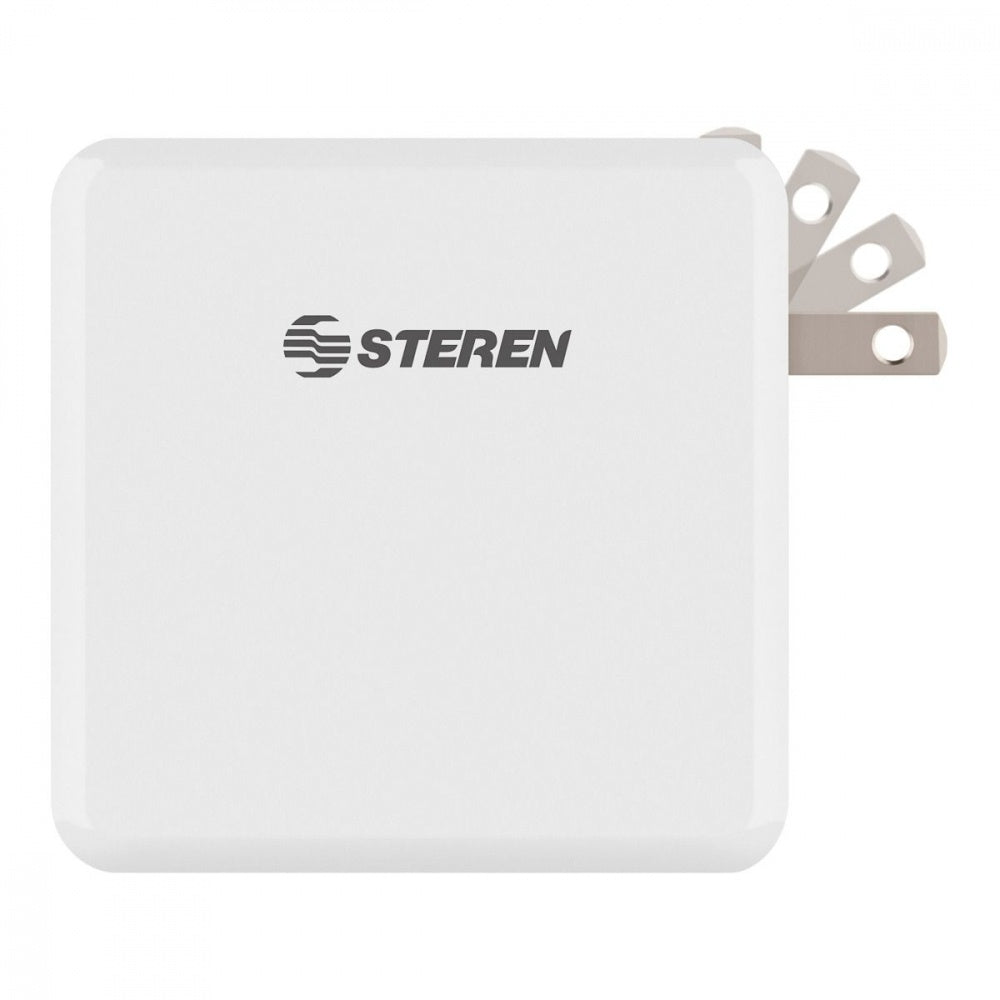 Adaptador e Inversor de Corriente Steren Power Delivery COM-1395 Potencia 65W 1 Puerto USB-C Color Blanco