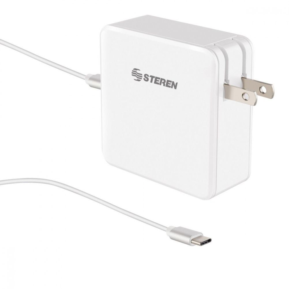 Adaptador e Inversor de Corriente Steren Power Delivery COM-1395 Potencia 65W 1 Puerto USB-C Color Blanco