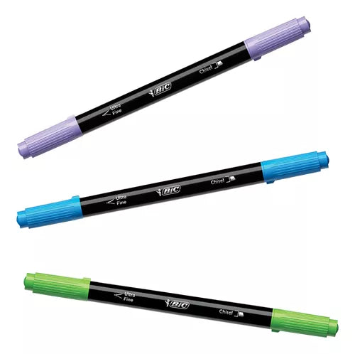 Resaltador Bic Intensity Doble Punta Pincel Y Fino 6 Piezas